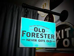 OLD FORESTER ~ 2-Sided Hanging Pub Style Lightbox