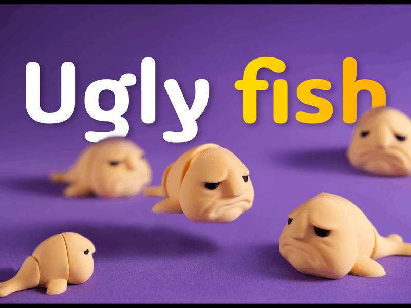 Blobby the moody fish – Articulated & keychain