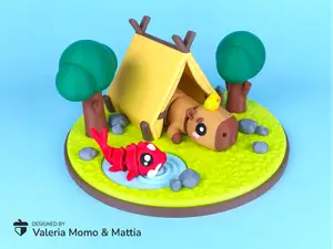 Diorama for Cute Flexi Animals, Capybara Edition