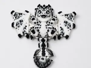 White Snow Dragon Flexi Dragon Toy