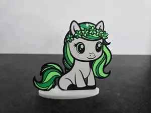 Cute green Ponny 2D color decoration