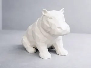 Sitting Hippopotamus - Low Poly - Animal