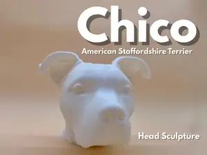 American Staffordshire Terrier Head Sculpture