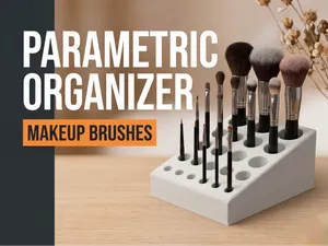 Customizable Makeup Brush Organizer (Parametric)