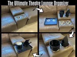 Phone, Cup, Remote Holder Tray for Theatre Lounge