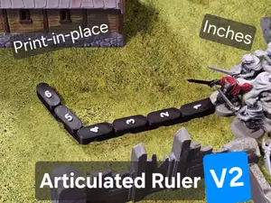 Articulated Ruler V2 - inches - Print-in-Place