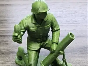Mortar Army Man Mini Miniature Model Statue USA