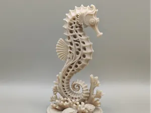 Abstract Seahorse sculpture modern