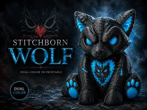The Stitchborn Wolf – Dark Plush Guardian