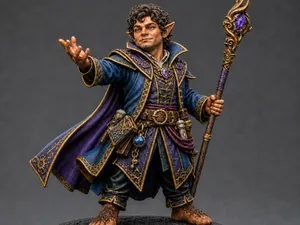 Male Halfling Sorcerer Miniature