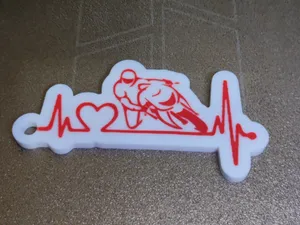 Motorcycle Heartbeat Keychain