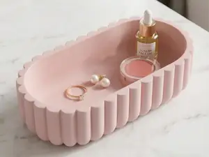 Scalloped Oval Vanity Tray - Minimalist Decor