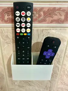 TV/Roku Remote Holder+groove for double sided tape