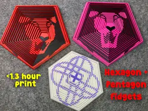 K-Pop Demon Hunters Hexagon Fidgets Saja + Huntrix