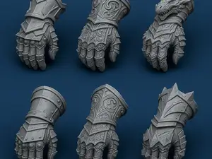 Fantasy Armored Gauntlets Set Warrior Gloves