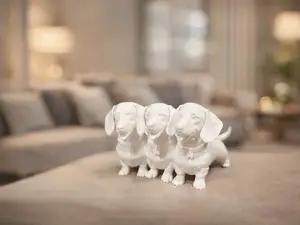 Trio of Dachshund, Sausage Dog. Three Friends
