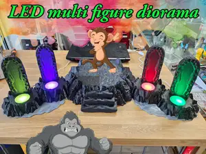 action figure display diorama playset with LED 