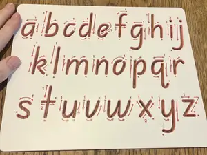 alphabet handwriting stencil with stroke direction