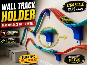 Wall Track Holder ( 1/64 Scale Cars )