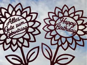 Elegant Flower Cake Topper Set
