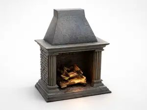 Brick fireplace, scale 1:20