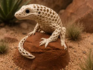 Gecko  on Rock in Voronoi Style Reptile