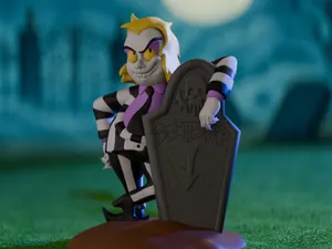 Beetlejuice Animated Series Art - Halloween Decor