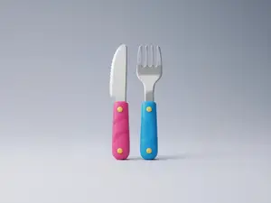 刀叉-厨房用品幼儿认知百科-儿童涂色过家家玩具