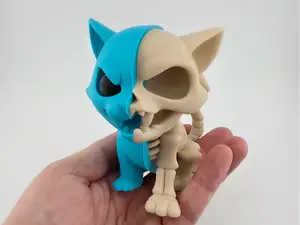 Half Cat Half Skeleton – Spooky & Stylized Feline
