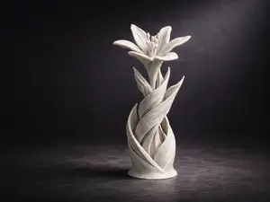 Twisted Lily Sculpture - Elegant Spiral Flower