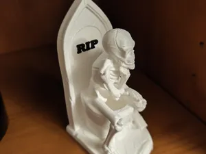 skeleton in the toilet