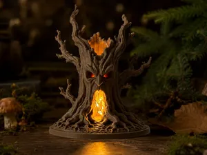 Haunted Tree Stump Lantern Fantasy Forest Light