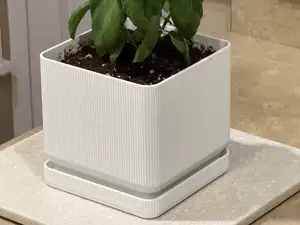 Square 6" Decorative Planter with Drip Tray