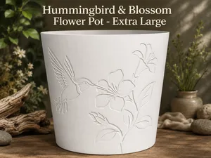 Hummingbird & Blossom - Extra Large Flower Pot