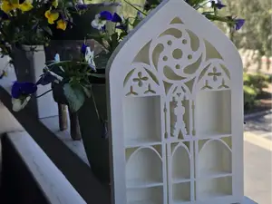 Cathedral shelf for small knick knacks