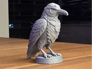 Arcane Raven on Pedestal Figurine