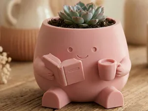 Cozy Reader Planter ♡  - Cute Book Lover Decor