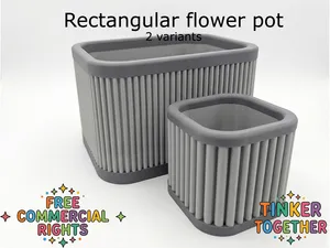 Rectangular flower pot - 2 variants - free to sell