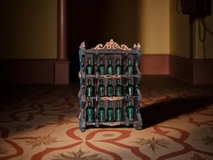 detailed bottle rack for dollhouses, dioramas 