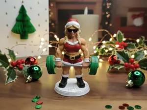 Muscle Santa Woman – kraftvolle Weihnachtsfigur