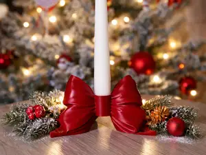 Bow Candle Holder  Ribbon Candlestick Stand