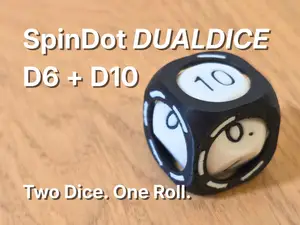 SpinDot DualDice D6 + D10 — Two Dice. One Roll.