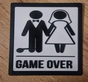 Schild Ehe Gamer Over Coaster Untersetzer Married