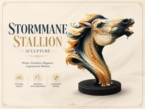 Stormmane Stallion – Dynamic Horse Bust Sculpture