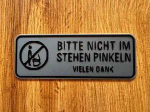 WC-Schild – Bitte im Sitzen pinkeln