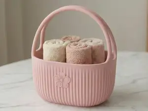 Ribbed Floral Caddy - Desktop & Bathroom Organizer