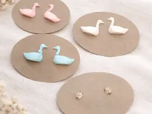 Vintage Goose Stud Earrings