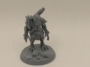 Grimdark orc with rocket launcher-scifi ork RPG