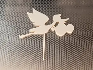 Cake Topper Cigogne Bébé