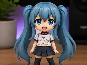 Chibi Twin Tail Girl | Anime Desk Statue